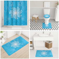 New Zealand Matariki Waiti Bathroom Set Maori Moko Cyan Galaxy
