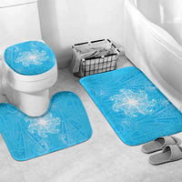 New Zealand Matariki Waiti Bathroom Set Maori Moko Cyan Galaxy
