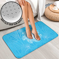 New Zealand Matariki Waiti Bathroom Set Maori Moko Cyan Galaxy