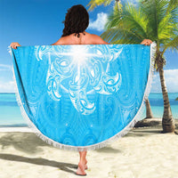 New Zealand Matariki Waiti Beach Blanket Maori Moko Cyan Galaxy LT05 - Polynesian Pride
