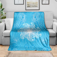 New Zealand Matariki Waiti Blanket Maori Moko Cyan Galaxy LT05 - Polynesian Pride