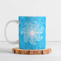 New Zealand Matariki Waiti Ceramic Mug Maori Moko Cyan Galaxy LT05 Cyan - Polynesian Pride