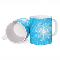 New Zealand Matariki Waiti Ceramic Mug Maori Moko Cyan Galaxy LT05 - Polynesian Pride