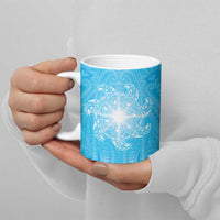 New Zealand Matariki Waiti Ceramic Mug Maori Moko Cyan Galaxy LT05 - Polynesian Pride