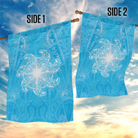 New Zealand Matariki Waiti Garden Flag Maori Moko Cyan Galaxy LT05 - Polynesian Pride