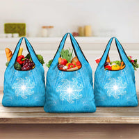 New Zealand Matariki Waiti Grocery Bag Maori Moko Cyan Galaxy LT05 3-pack One Size Cyan - Polynesian Pride