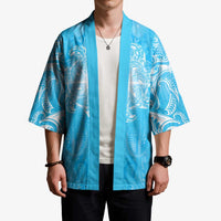 New Zealand Matariki Waiti Kimono Maori Moko Cyan Galaxy LT05 - Polynesian Pride