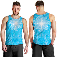 New Zealand Matariki Waiti Men Tank Top Maori Moko Cyan Galaxy LT05 - Polynesian Pride