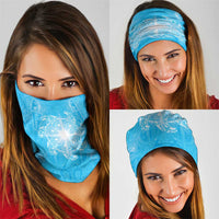 New Zealand Matariki Waiti Neck Gaiter Maori Moko Cyan Galaxy LT05 - Polynesian Pride