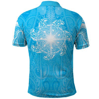 New Zealand Matariki Waiti Polo Shirt Maori Moko Cyan Galaxy LT05 - Polynesian Pride