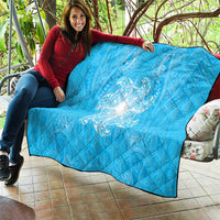 New Zealand Matariki Waiti Quilt Maori Moko Cyan Galaxy LT05 - Polynesian Pride