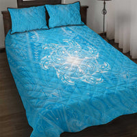 New Zealand Matariki Waiti Quilt Bed Set Maori Moko Cyan Galaxy LT05 Cyan - Polynesian Pride