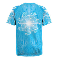 New Zealand Matariki Waiti Rugby Jersey Maori Moko Cyan Galaxy LT05 - Polynesian Pride