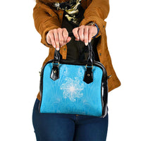 New Zealand Matariki Waiti Shoulder Handbag Maori Moko Cyan Galaxy LT05 One Size Cyan - Polynesian Pride
