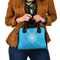 New Zealand Matariki Waiti Shoulder Handbag Maori Moko Cyan Galaxy LT05 - Polynesian Pride
