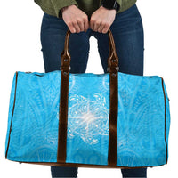 New Zealand Matariki Waiti Travel Bag Maori Moko Cyan Galaxy
