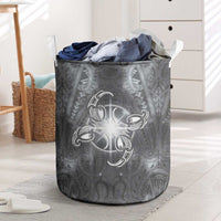 New Zealand Matariki Ururangi Laundry Basket Maori Moko Grey Galaxy LT05 Grey - Polynesian Pride