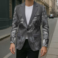 New Zealand Matariki Ururangi Blazer Maori Moko Grey Galaxy LT05 - Polynesian Pride