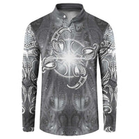 New Zealand Matariki Ururangi Button Sweatshirt Maori Moko Grey Galaxy LT05 Grey - Polynesian Pride