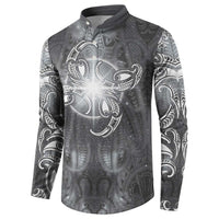 New Zealand Matariki Ururangi Button Sweatshirt Maori Moko Grey Galaxy LT05 - Polynesian Pride
