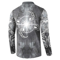 New Zealand Matariki Ururangi Button Sweatshirt Maori Moko Grey Galaxy LT05 - Polynesian Pride