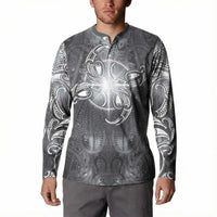 New Zealand Matariki Ururangi Button Sweatshirt Maori Moko Grey Galaxy LT05 - Polynesian Pride