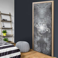 New Zealand Matariki Ururangi Door Cover Maori Moko Grey Galaxy