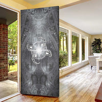 New Zealand Matariki Ururangi Door Cover Maori Moko Grey Galaxy