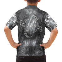 New Zealand Matariki Ururangi Family Matching Long Sleeve Bodycon Dress and Hawaiian Shirt Maori Moko Grey Galaxy