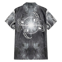 New Zealand Matariki Ururangi Family Matching Puletasi and Hawaiian Shirt Maori Moko Grey Galaxy