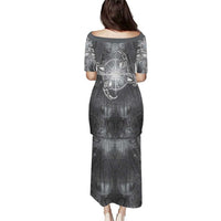 New Zealand Matariki Ururangi Family Matching Puletasi and Hawaiian Shirt Maori Moko Grey Galaxy