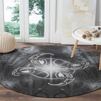 New Zealand Matariki Ururangi Round Carpet Maori Moko Grey Galaxy LT05 - Polynesian Pride