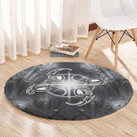 New Zealand Matariki Ururangi Round Carpet Maori Moko Grey Galaxy LT05 - Polynesian Pride
