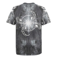 New Zealand Matariki Ururangi Rugby Jersey Maori Moko Grey Galaxy LT05 - Polynesian Pride