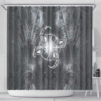 New Zealand Matariki Ururangi Shower Curtain Maori Moko Grey Galaxy LT05 - Polynesian Pride