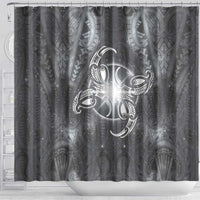New Zealand Matariki Ururangi Shower Curtain Maori Moko Grey Galaxy LT05 - Polynesian Pride