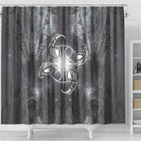 New Zealand Matariki Ururangi Shower Curtain Maori Moko Grey Galaxy LT05 - Polynesian Pride