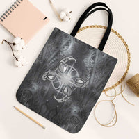 New Zealand Matariki Ururangi Tote Bag Maori Moko Grey Galaxy LT05 Black Strap One Size Grey - Polynesian Pride