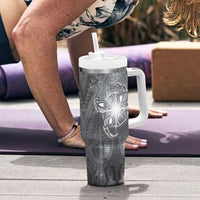New Zealand Matariki Ururangi Tumbler With Handle Maori Moko Grey Galaxy LT05 - Polynesian Pride