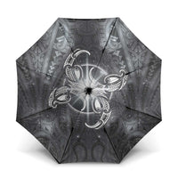 New Zealand Matariki Ururangi Umbrella Maori Moko Grey Galaxy LT05 One Size Folded 11.42 inch Opened Diameter 37.4 inch Grey - Polynesian Pride