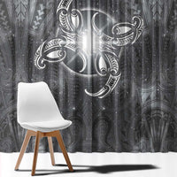 New Zealand Matariki Ururangi Window Curtain Maori Moko Grey Galaxy LT05 - Polynesian Pride