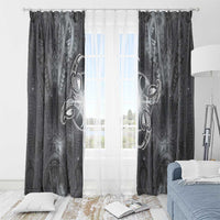 New Zealand Matariki Ururangi Window Curtain Maori Moko Grey Galaxy LT05 - Polynesian Pride