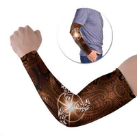 New Zealand Matariki Tupuanuku Arm Sleeves Maori Moko Brown Galaxy LT05 Set of 2 Brown - Polynesian Pride