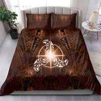 New Zealand Matariki Tupuanuku Bedding Set Maori Moko Brown Galaxy LT05 - Polynesian Pride