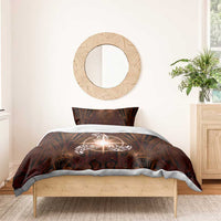 New Zealand Matariki Tupuanuku Bedding Set Maori Moko Brown Galaxy LT05 - Polynesian Pride