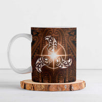 New Zealand Matariki Tupuanuku Ceramic Mug Maori Moko Brown Galaxy LT05 Brown - Polynesian Pride