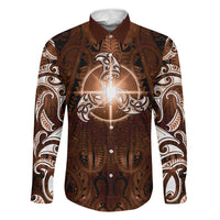 New Zealand Matariki Tupuanuku Family Matching Short Sleeve Bodycon Dress and Hawaiian Shirt Maori Moko Brown Galaxy
