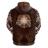 New Zealand Matariki Tupuanuku Hoodie Maori Moko Brown Galaxy