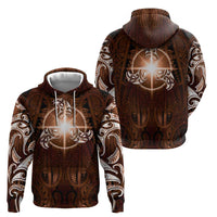 New Zealand Matariki Tupuanuku Hoodie Maori Moko Brown Galaxy