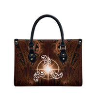 New Zealand Matariki Tupuanuku Leather Bag Maori Moko Brown Galaxy LT05 - Polynesian Pride
